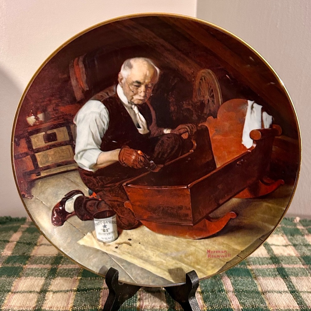 Vintage Norman Rockwell Grandpa's Gift Collector’s Plate Edwin M. Knowles China